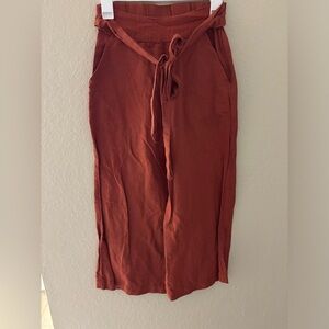 Urban Outfitters Burnt Orange Tie Front Work Casual wide leg pants